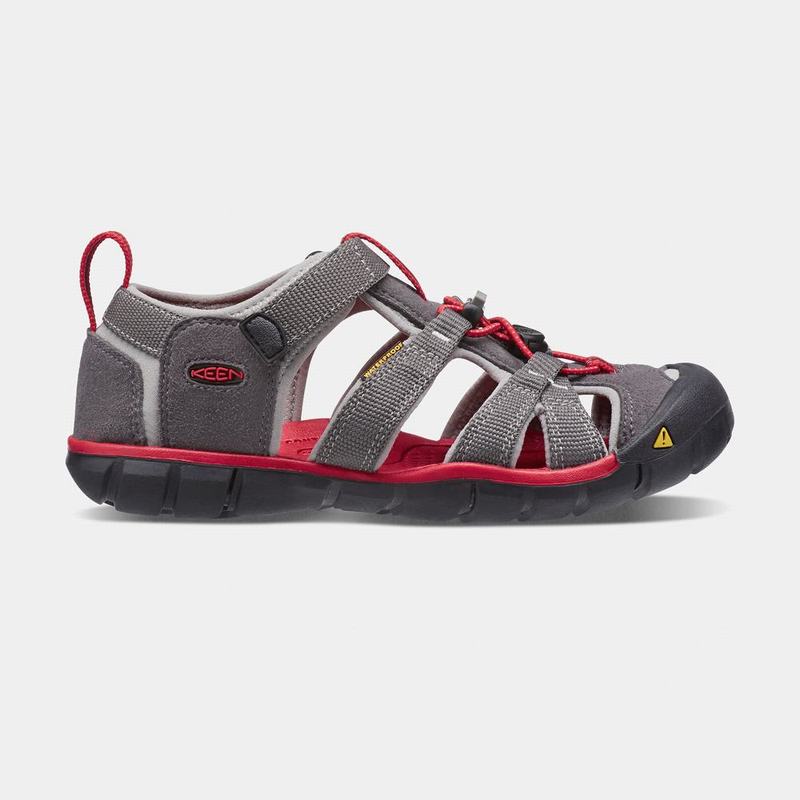 Keen Seacamp II Cnx Kids Sandals Grey/Red Online (7013-UONXL)